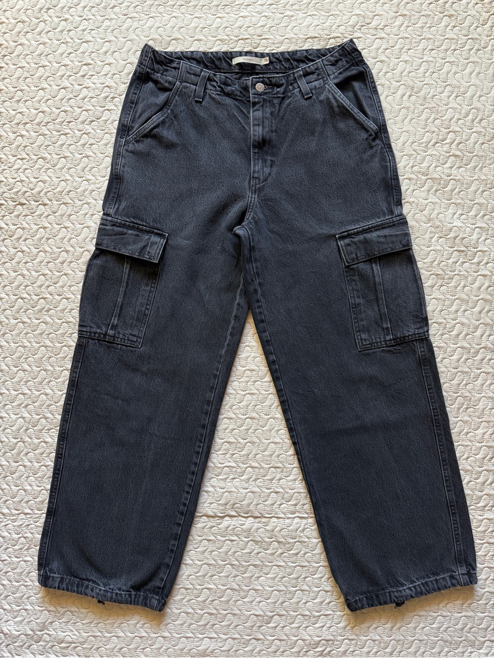 Levi's ‘94 Baggy 29x28 (fits 29-31) Wide Leg CargoBlack Wash Relaxed Fit Jeans